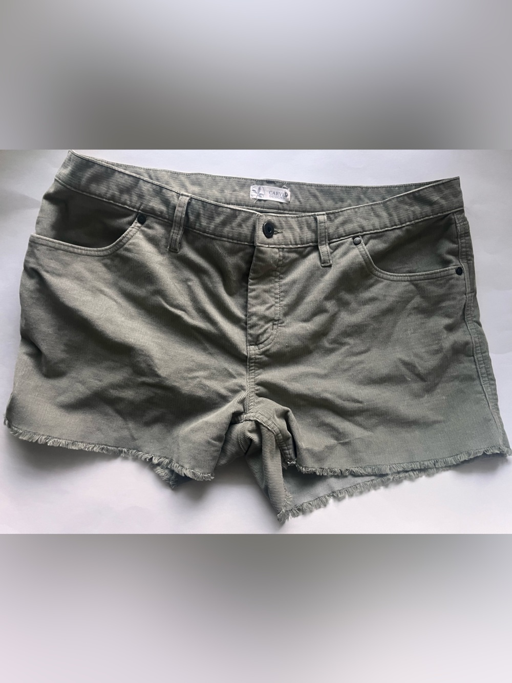 Carve Designs Oahu shorts 14 green corduroy